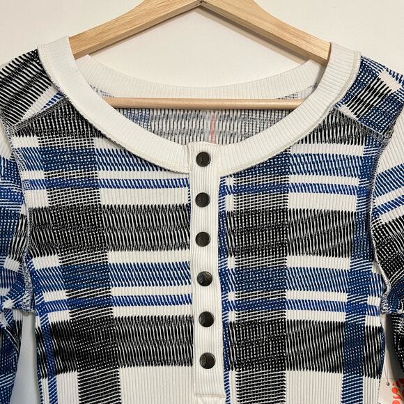 NWT Free People Movement Rally Printed Layer True Plaid Ivory - Picture 4 of 7